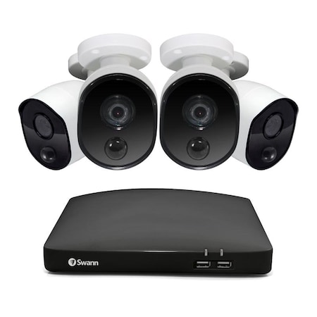 Swan Swann Hardwired Indoor and Outdoor Smart-Enabled DVR Security Camera System SWDVK-446854-US